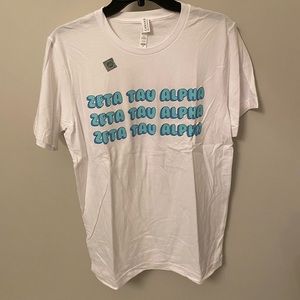 NEW ZTA Zeta Tau Alpha Sorority Letters T-shirt